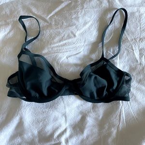 Dark green lightly lined underwire bra